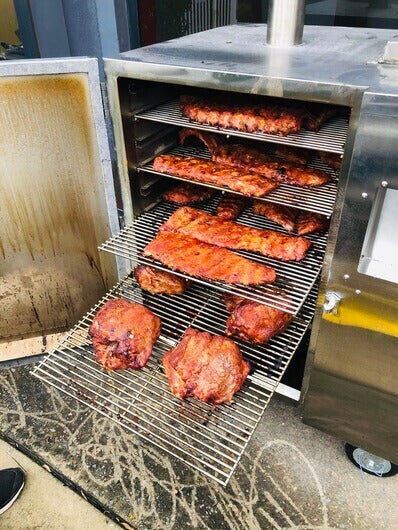 Flaming Coals Gravity Fed Smoker