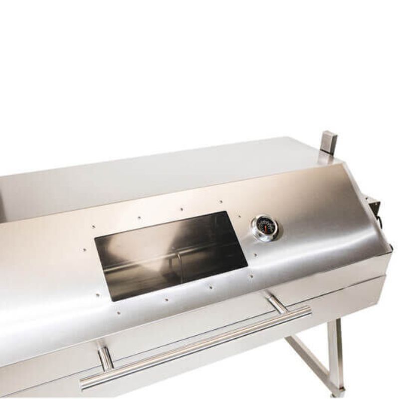 The Flaming Coals 1500 Stainless Steel Hooded Spartan Spit Roaster Stainless Steel